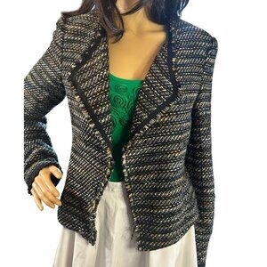 Ann Taylor LOFT‎ Multi-color Tweed Open Front Jacket Size 4